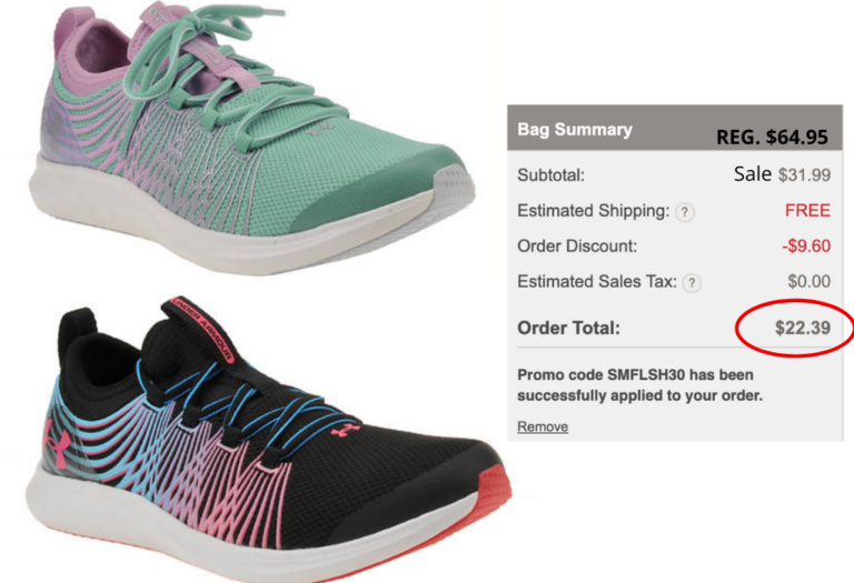 Under Armour girls shoes $22.39
