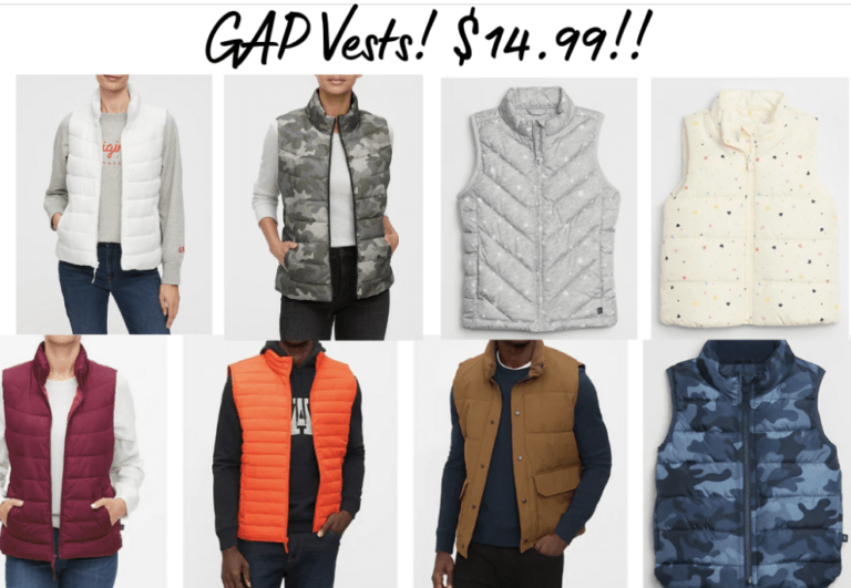 GAP Vests!! $14.99 and FREE shipping!!! | Bullseye on the Bargain