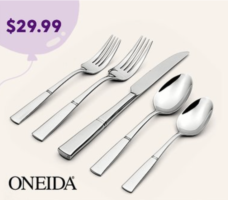 Oneida 20 Piece Flatware Sets $29.99