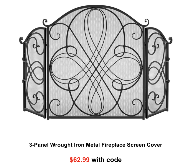 Iron Metal Fireplace Screen