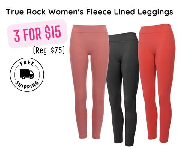 True Rock Women's Fleece Lined Leggings Get 3 for $15+ F R E E ship!!!