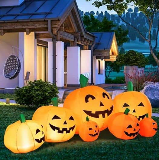 Costway 7.5' Halloween Inflatable 7 Pumpkins Patch W/LED