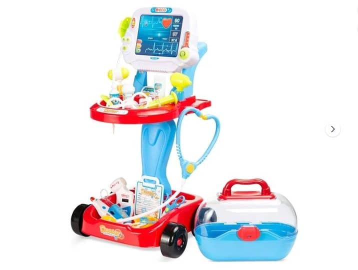 Play Doctor Kit for Kids, Boys & Girls with 17 Accessories, Mobile Cart