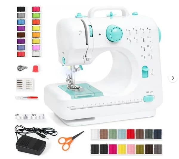 Best Choice Products 6V Portable Sewing Machine, 42-Piece Beginners Kit w/ 12 Stitch Patterns