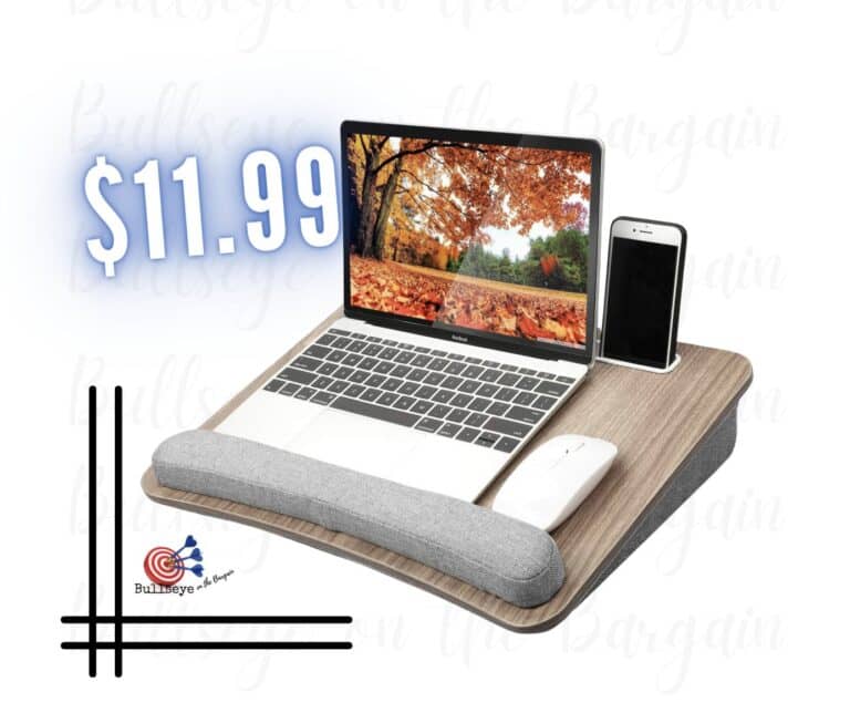 Portable Lap Laptop Desk with the pillow on the bottom SNAG for about $12