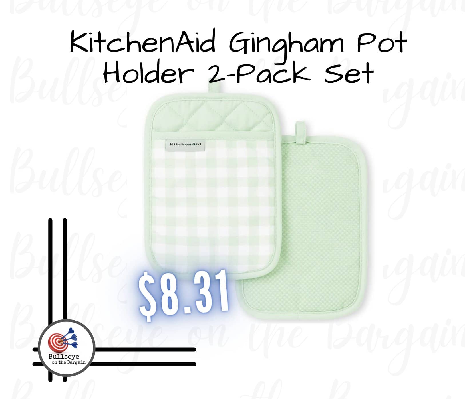 KitchenAid Gingham Pot Holder 2-Pack Set PRICE DROP!!!