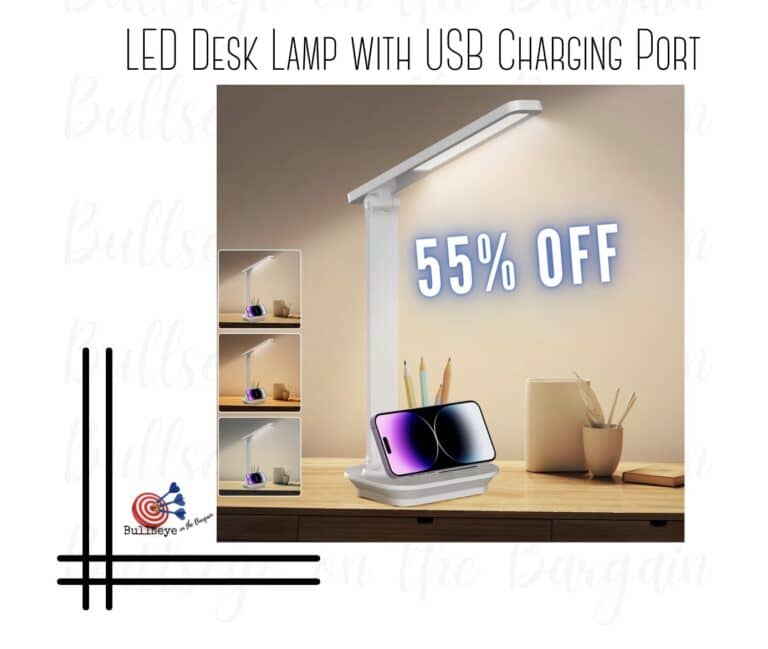 LED desk lamp w/ charging port 55% off