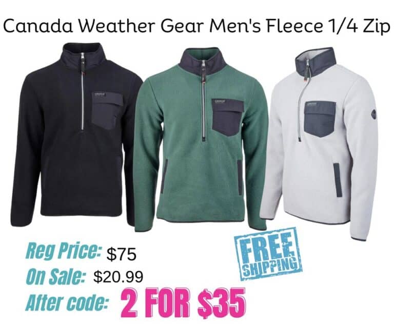 Canada Weather Gear Men’s Fleece 1/4 Zip!