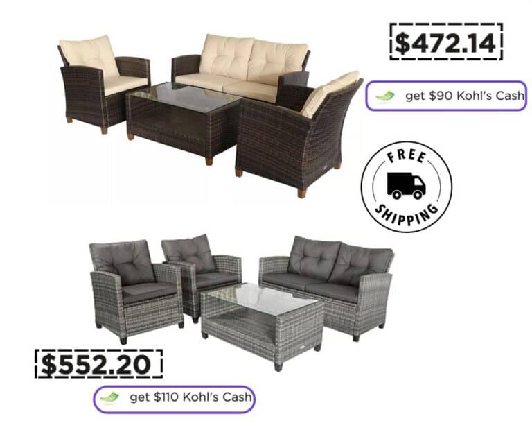 Wicker Furniture Sets on deal + you get a bunch of Kohls