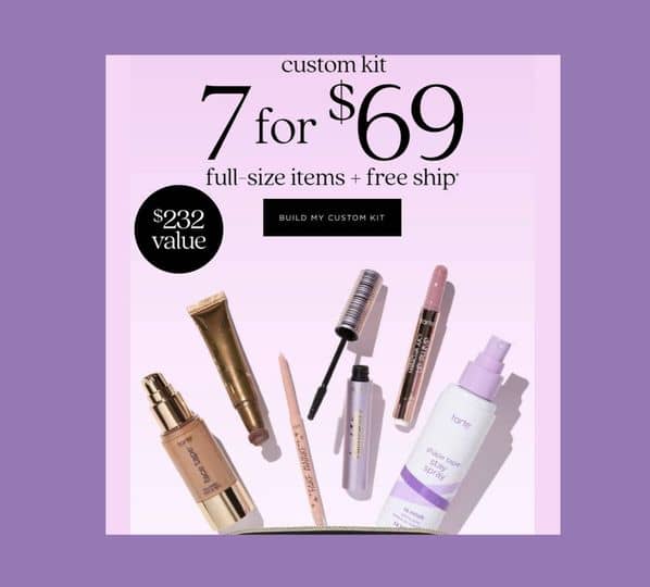 7 full size products for $69 and FreeShip at Tarte!!!!!