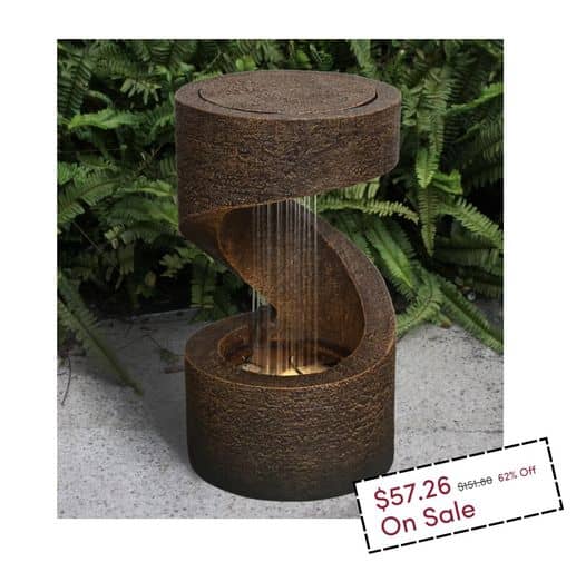 Weather Resistant Table Top Fountain with Light