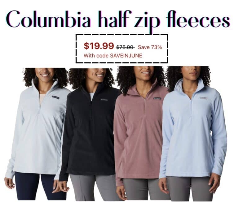 DEAL OF THE DAY!! Columbia half zip fleeces just $19.99 + free ship!