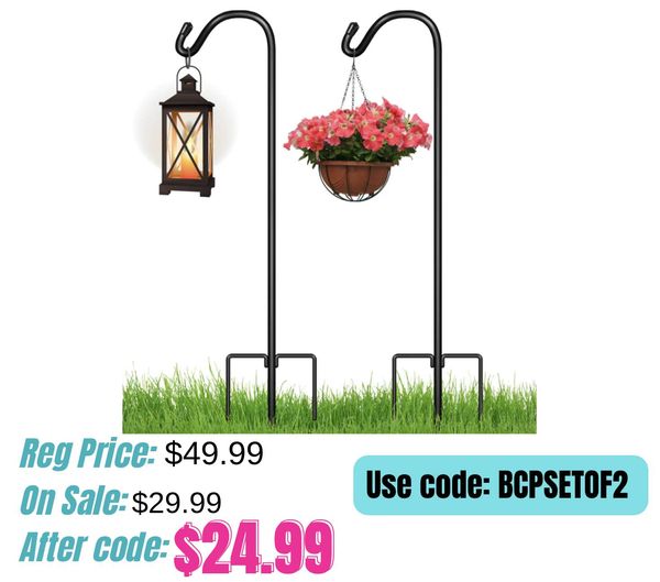 Set of 2 Outdoor Garden Hooks w/ 3-Prong Base - 91in SNAG for $24.99