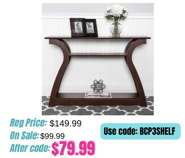 47in 3-Shelf Entryway Console Accent Table