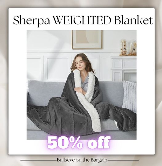 Sherpa Weighted Blanket Queen Size!!