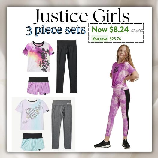 WOW! Justice Girls 3 Piece Sets are $8!!!!!