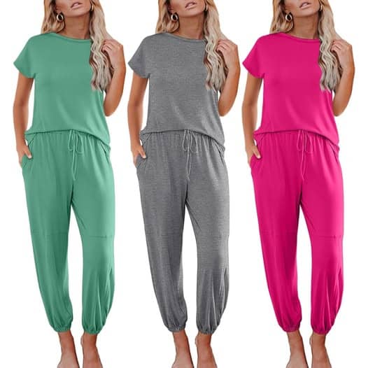 Women’s 2-piece pajama set Comfy & lightweight lounge wear.