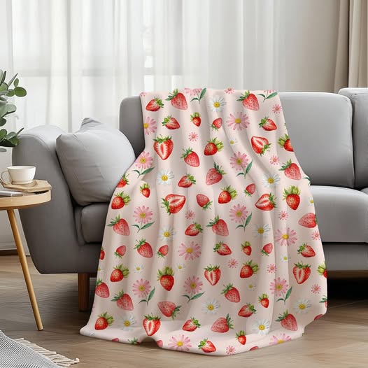 This Strawberry Throw Blanket drops 50%off