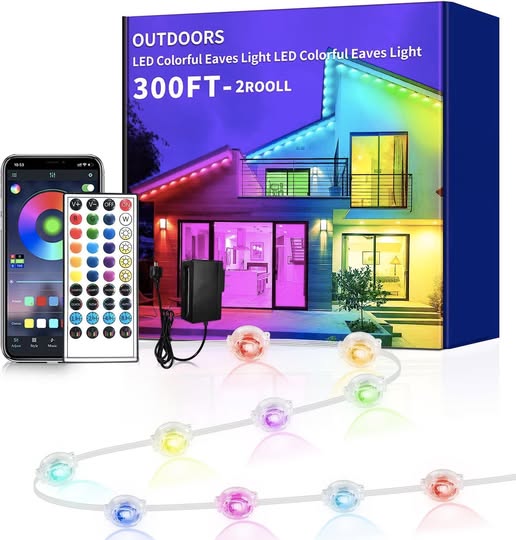 These 300FT Permanent Outdoor RGB Eaves Lights are 50% off