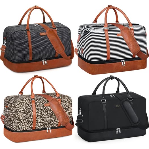 This weekender bag is roomy and stylish for travel