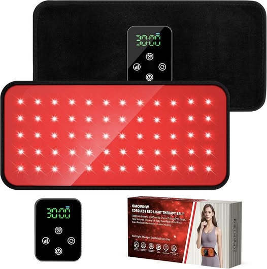 This cordless red light therapy belt is rechargeable & portable 60% off
