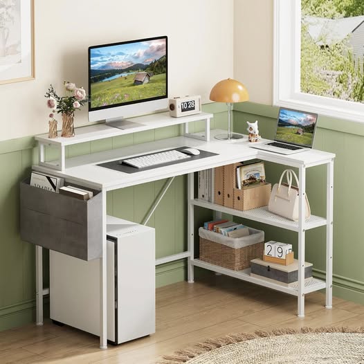 Reversible L-shaped desk