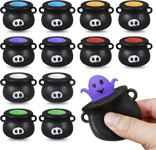 These 12PCS Halloween Pop Out Squishy Toys are 50% off