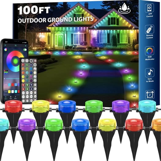 These 100FT RGB Outdoor Ground Lights are 50% off