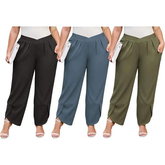 These plus size palazzo pants flowy and comfy.