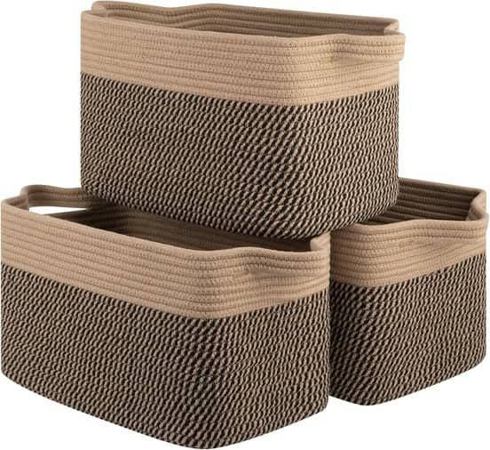 3-pack storage baskets for organizing.