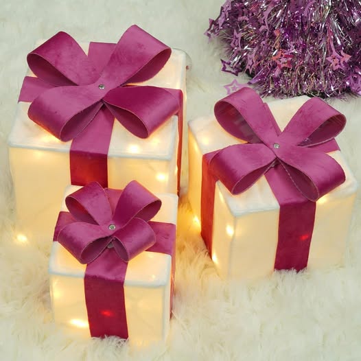 This Pink Gift Boxes (Set of 3) drops 50%off