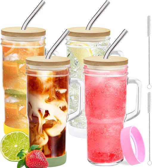 ONLY $15 for 4!!!! This 4Pack Bamboo Lid Tumblers drops 50%off