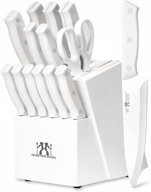 This 15 piece knife set is WHITE!
