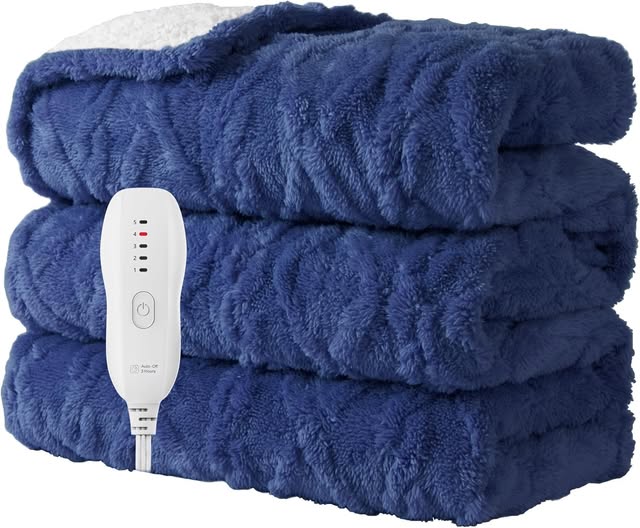 This Heated Blanket is SO pretty in this blue color!!!!