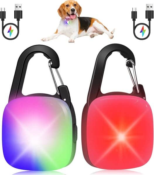 These rechargeable dog collar lights has a 30% off coupon!
