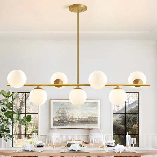 This 43.3″ Modern Linear Chandelier (7-Light, Gold) is 50% off