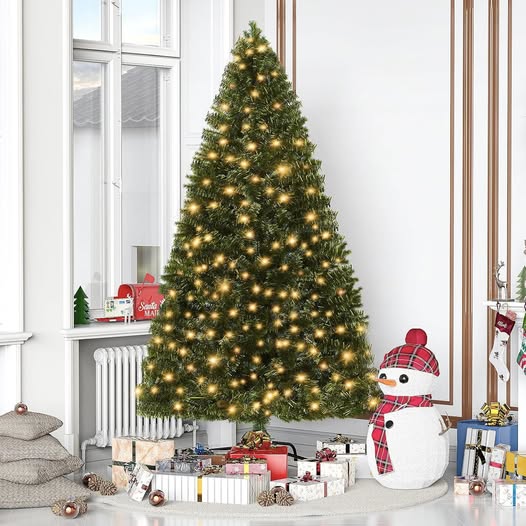 This 6FT Pre-Lit Artificial Christmas Tree is 50% off