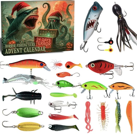 This Fishing Advent Calendar 2025 with 24 spooky Halloween lures is 50% off