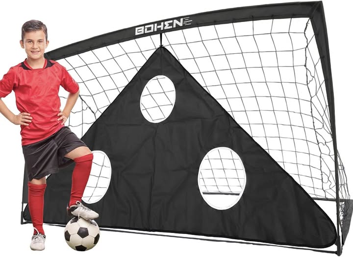 This portable soccer goal is great for backyard play