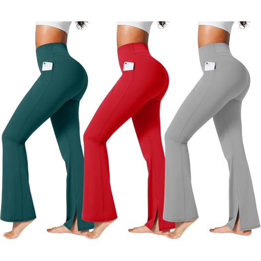 These flare leggings comfy and flattering.