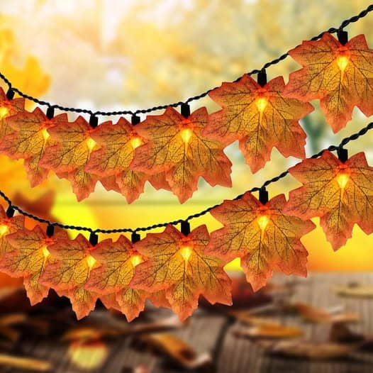 These Maple Leaf String Lights drops 50%off