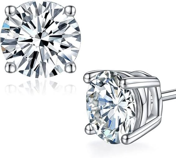 These moissanite stud earrings are 50% off
