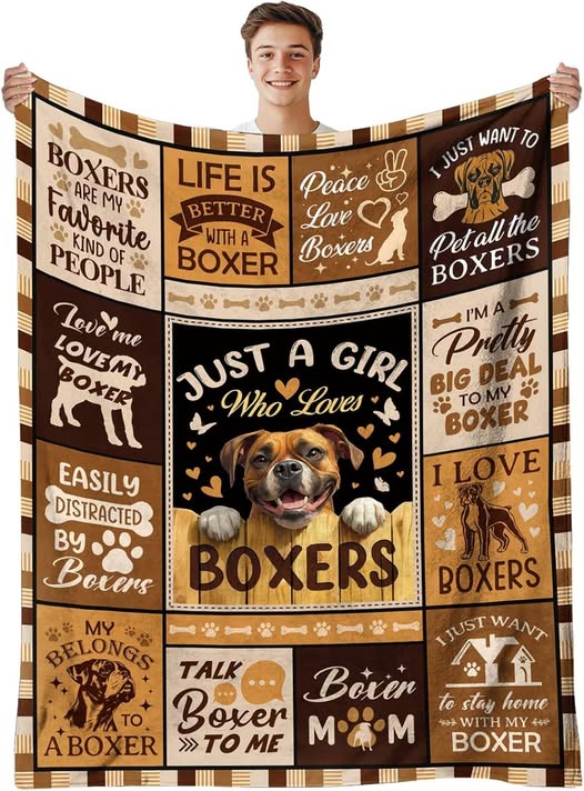 This Boxer Dog Blankets has a 50% off