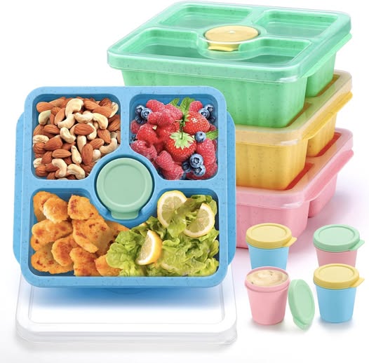 This 4 pack of bento boxes is perfect for meal prep or lunches