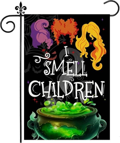 This SANDERSON Sisters Halloween Garden Flag drops 40%off