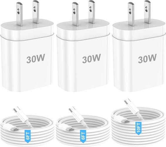 This 3 pack of iPhone Fast Chargers drops 40%off
