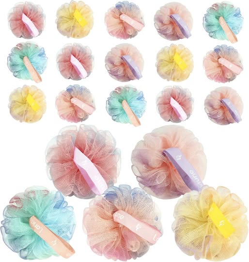 Stock up on mini shower loofahs 20 pack!
