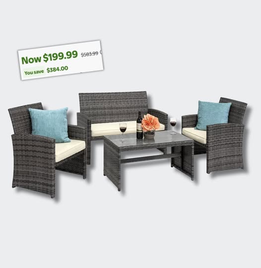 This 4-piece outdoor set is such a good deal!!!
