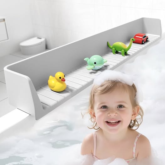 This bathtub splash guard keeps water off the floor. 55% off