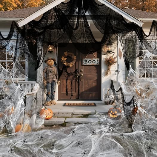 This 5-pack creepy cloth set comes with webs & spiders 50% off